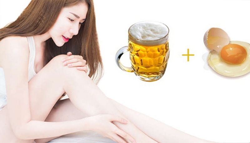 Cách làm trắng da bằng bia và trứng gà 