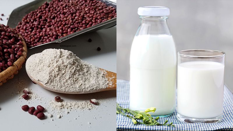 tắm trắng bằng bột đậu đỏ với sữa tươi
